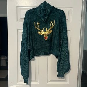 Judith March NWOT Velour Reindeer Turtleneck